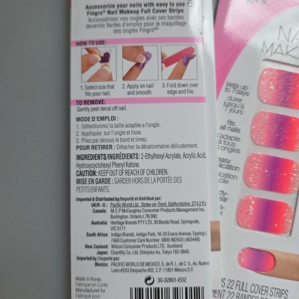 FING'RS‎ NEW Nail Art Stickers Sets for 3